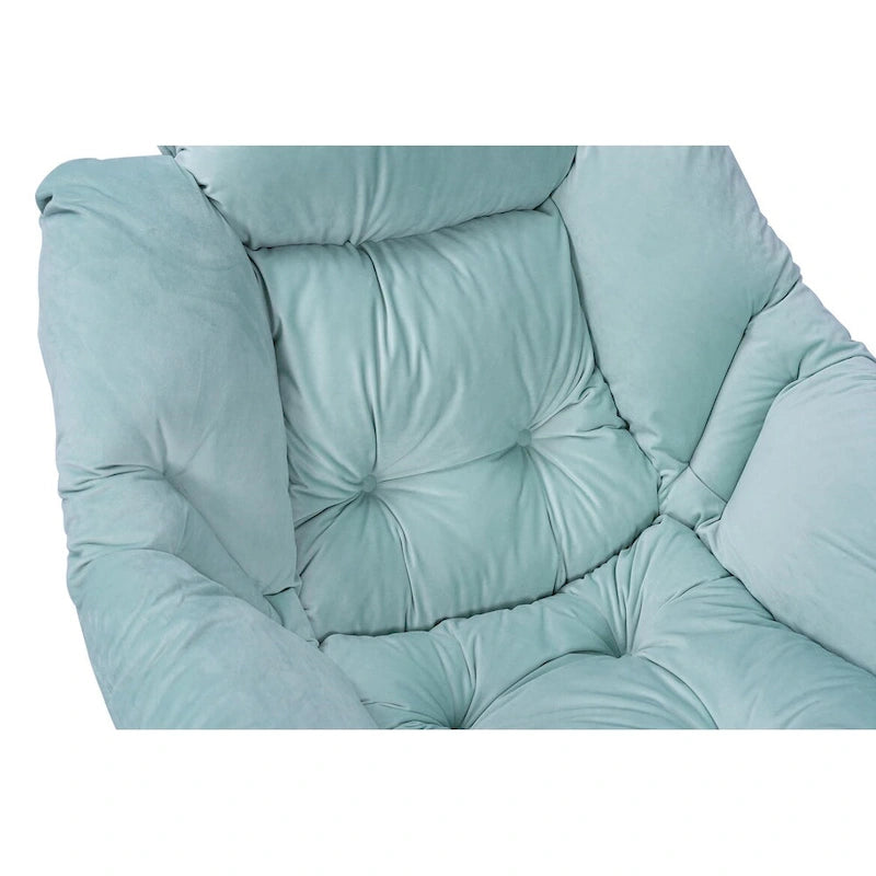 Accent Contemporary Lounge Chair, Single Steel Frame Sofa Chair with Armrests and A Side Pocket,with ottoman,with footrest