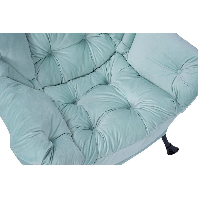 Accent Contemporary Lounge Chair, Single Steel Frame Sofa Chair with Armrests and A Side Pocket,with ottoman,with footrest