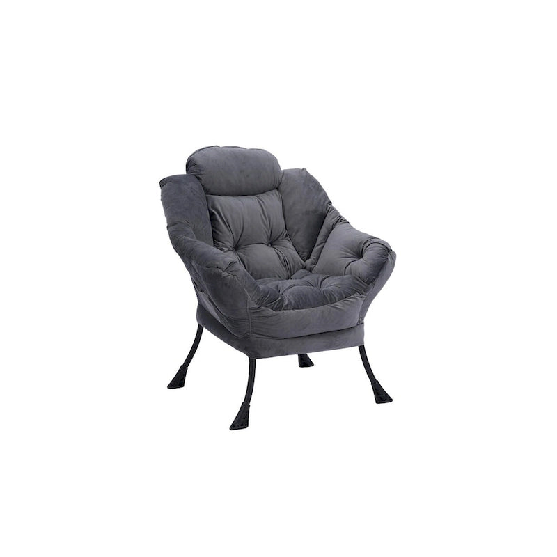 Accent Contemporary Lounge Chair, Single Steel Frame Sofa Chair with Armrests and A Side Pocket,with ottoman,with footrest