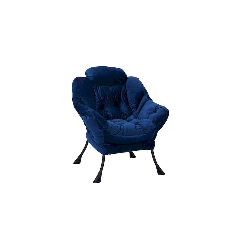 Accent Contemporary Lounge Chair, Single Steel Frame Sofa Chair with Armrests and A Side Pocket,with ottoman,with footrest