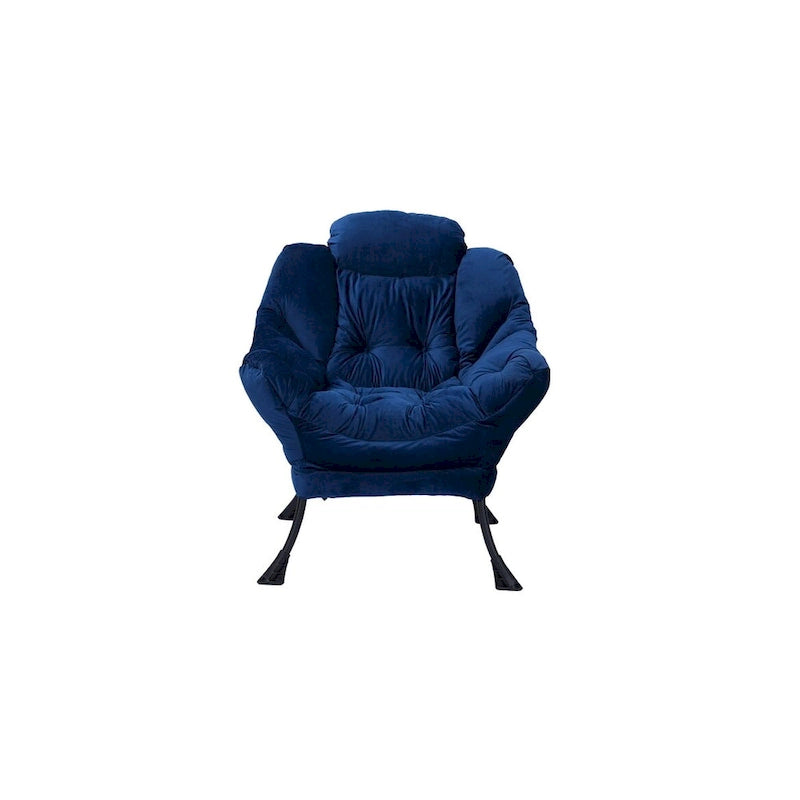 Accent Contemporary Lounge Chair, Single Steel Frame Sofa Chair with Armrests and A Side Pocket,with ottoman,with footrest