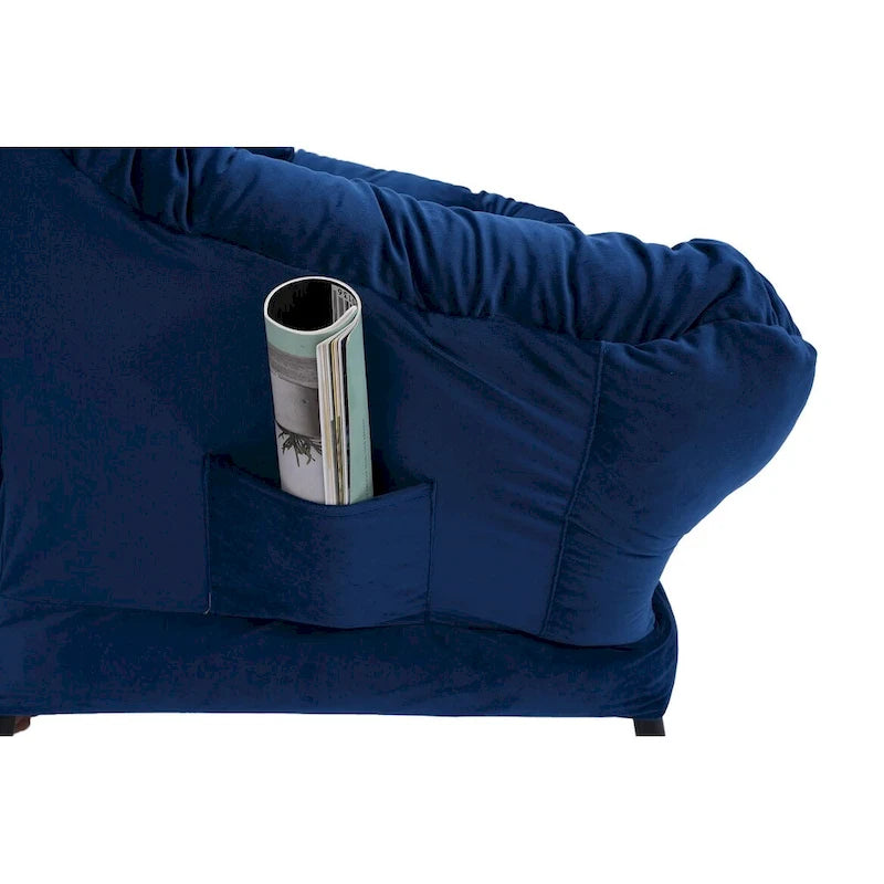 Accent Contemporary Lounge Chair, Single Steel Frame Sofa Chair with Armrests and A Side Pocket,with ottoman,with footrest