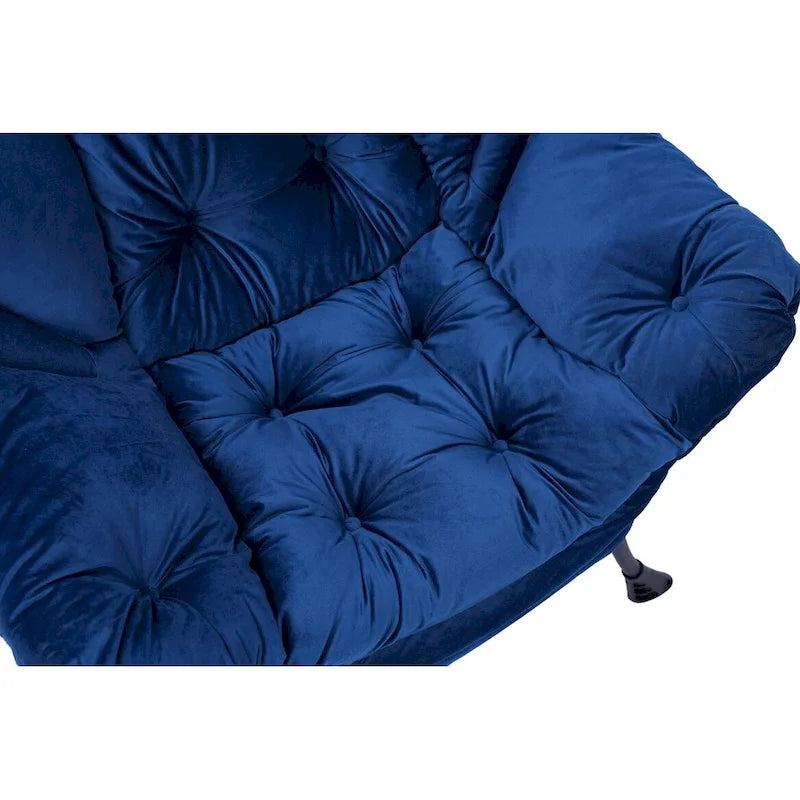 Accent Contemporary Lounge Chair, Single Steel Frame Sofa Chair with Armrests and A Side Pocket,with ottoman,with footrest