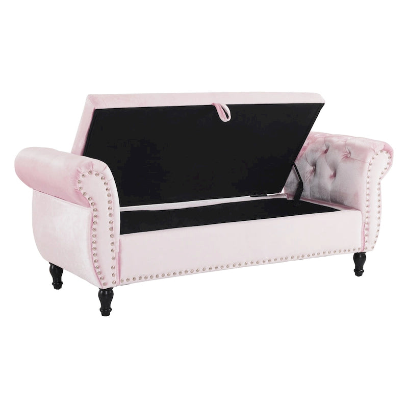 Xanthia Traditional Velvet Multifuntional Storage Ottoman Bench with Pillow by Christopher Knight Home