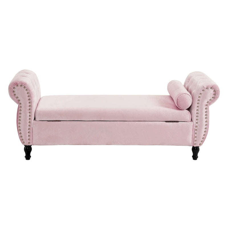 Xanthia Traditional Velvet Multifuntional Storage Ottoman Bench with Pillow by Christopher Knight Home