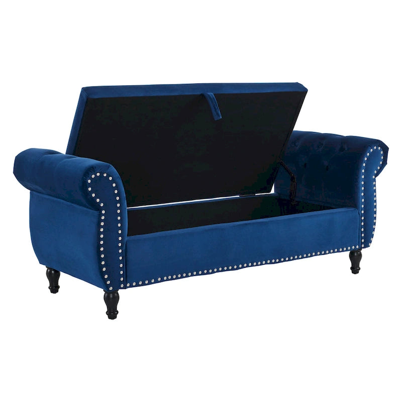 Xanthia Traditional Velvet Multifuntional Storage Ottoman Bench with Pillow by Christopher Knight Home