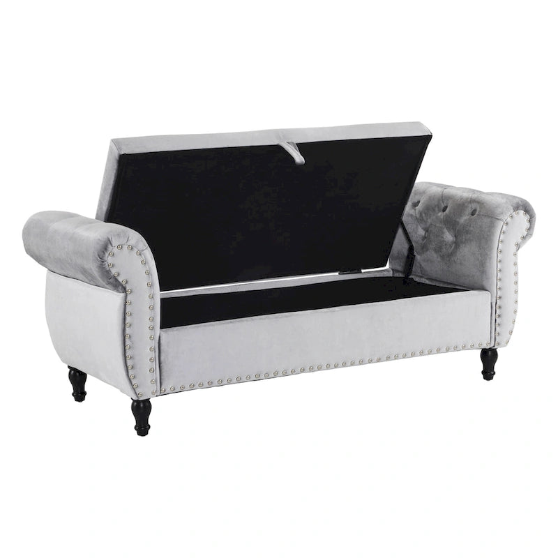 Xanthia Traditional Velvet Multifuntional Storage Ottoman Bench with Pillow by Christopher Knight Home