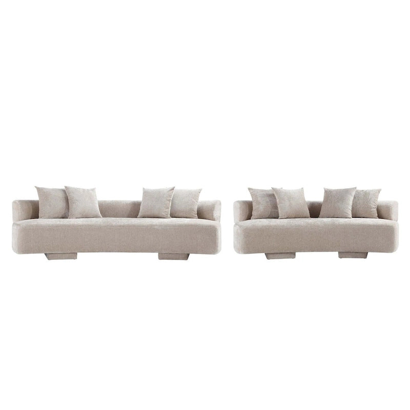 Manhattan Comfort 2 Piece Modern Verandah Chenille Multi Sofa Set