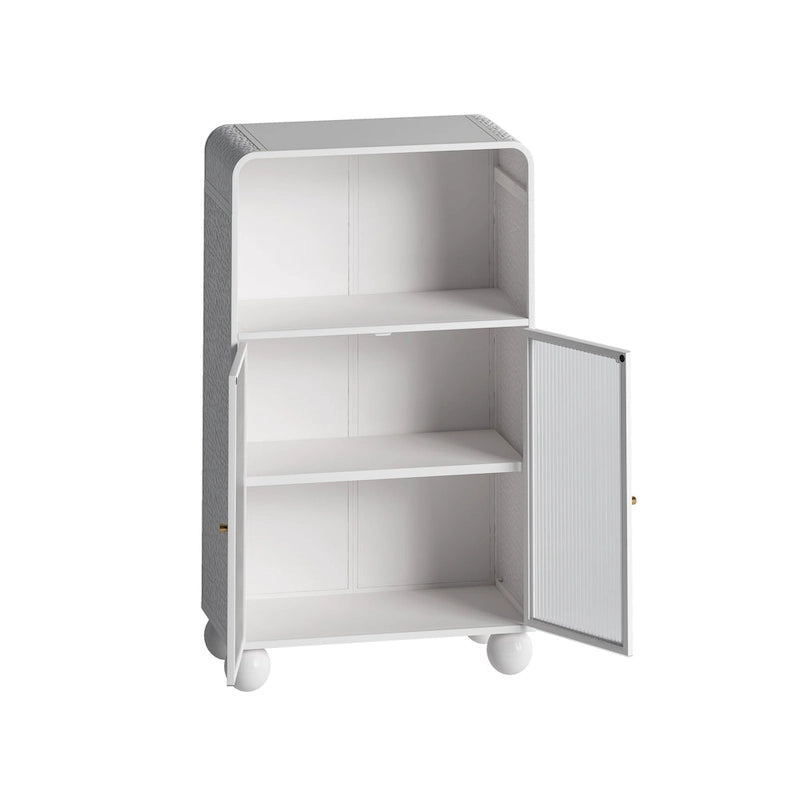 Freestanding Floor Cabinet With Glass Door