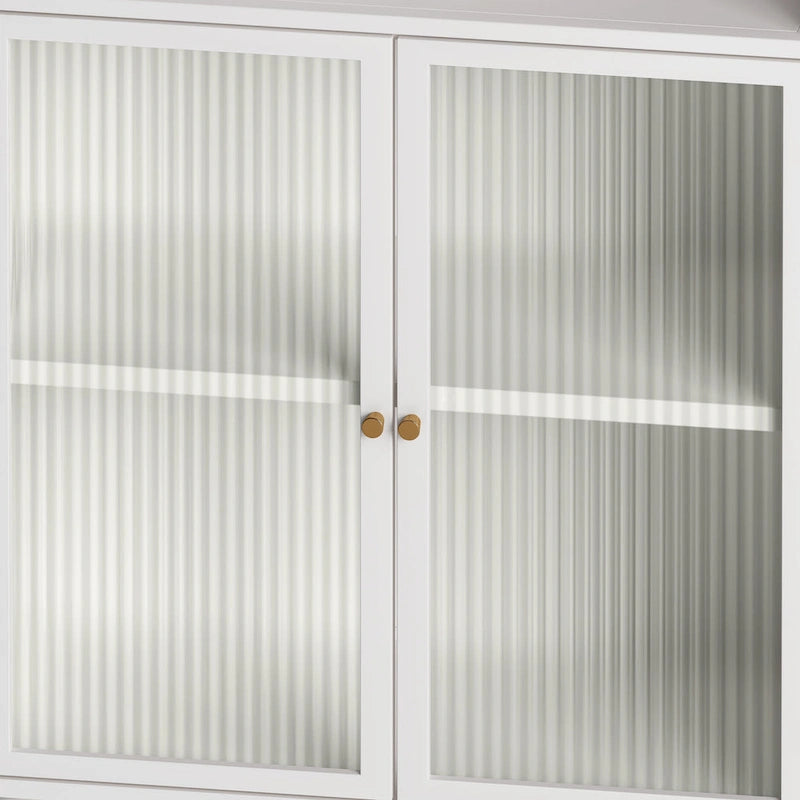 Freestanding Floor Cabinet With Glass Door
