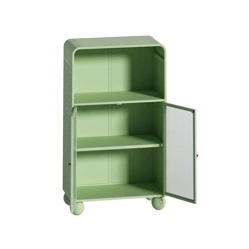Freestanding Floor Cabinet With Glass Door
