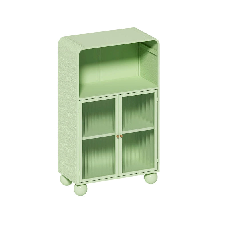 Freestanding Floor Cabinet With Glass Door