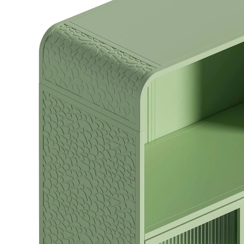 Freestanding Floor Cabinet With Glass Door