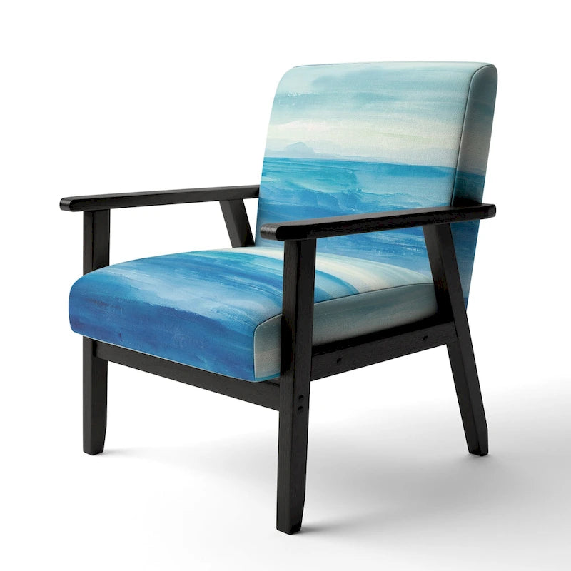 Designart From the Shore Upholstered Beach Accent Chair - Nautical & Coastal Arm Chair For Bedroom