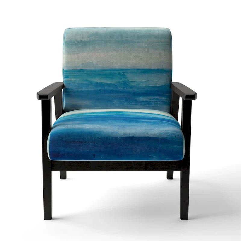 Designart From the Shore Upholstered Beach Accent Chair - Nautical & Coastal Arm Chair For Bedroom