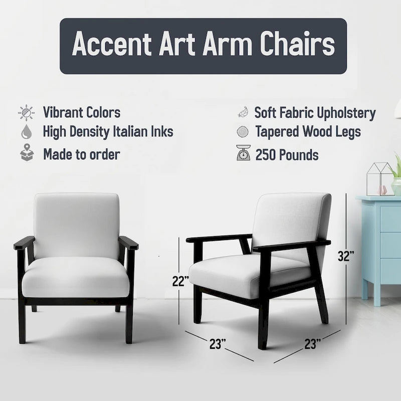 Designart From the Shore Upholstered Beach Accent Chair - Nautical & Coastal Arm Chair For Bedroom