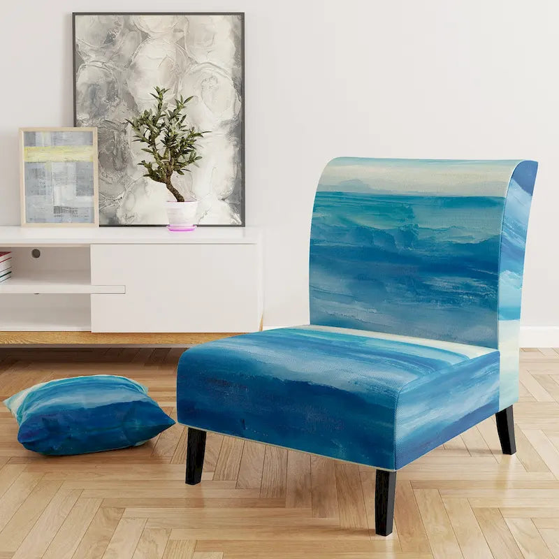 Designart From the Shore Upholstered Beach Accent Chair - Nautical & Coastal Arm Chair For Bedroom