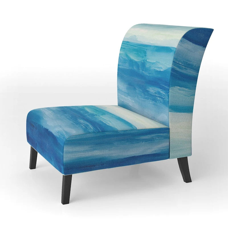 Designart From the Shore Upholstered Beach Accent Chair - Nautical & Coastal Arm Chair For Bedroom