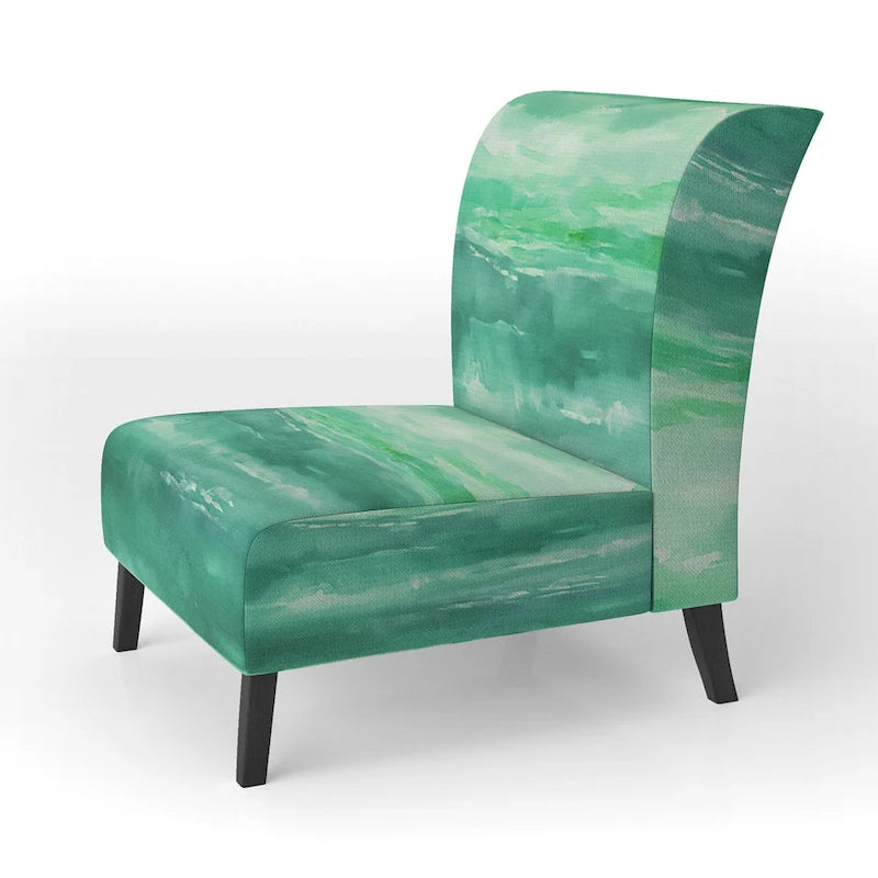 Designart From the Shore Upholstered Beach Accent Chair - Nautical & Coastal Arm Chair For Bedroom