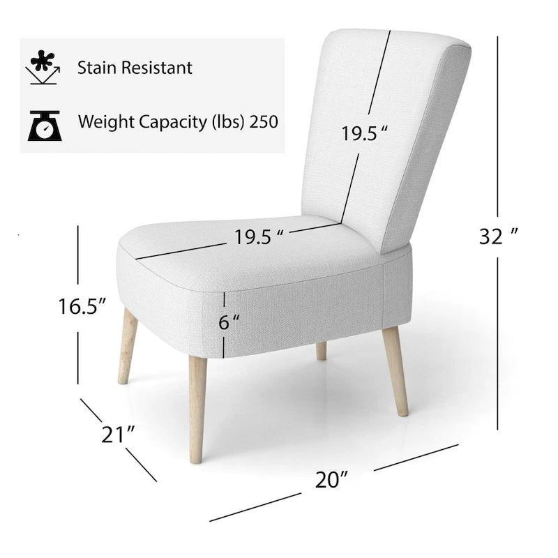 Designart From the Shore Upholstered Beach Accent Chair - Nautical & Coastal Arm Chair For Bedroom