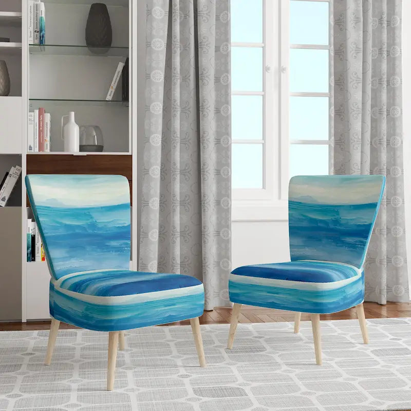Designart From the Shore Upholstered Beach Accent Chair - Nautical & Coastal Arm Chair For Bedroom