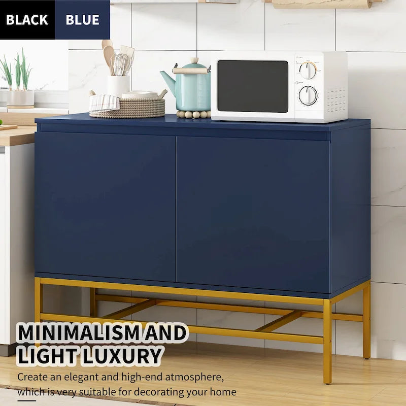 Minimalist & Luxury Cabinet 2 Door Sideboard with Metal Legs