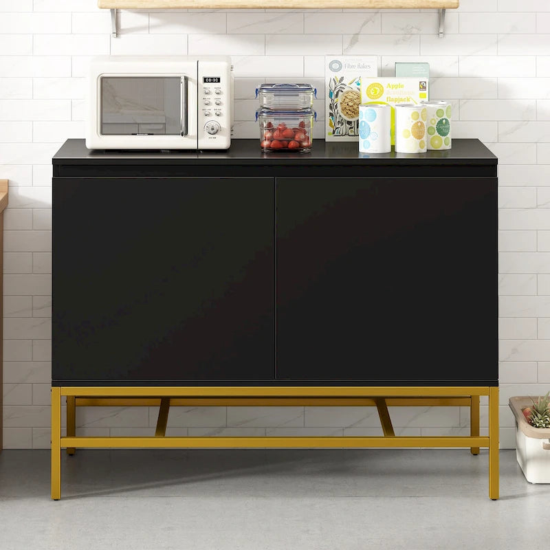 Minimalist & Luxury Cabinet 2 Door Sideboard with Metal Legs