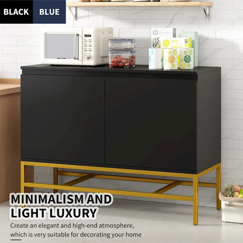 Minimalist & Luxury Cabinet 2 Door Sideboard with Metal Legs
