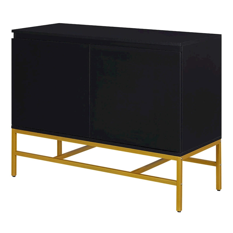 Minimalist & Luxury Cabinet 2 Door Sideboard with Metal Legs